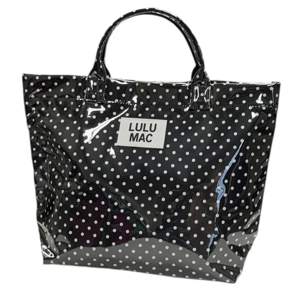 Lulu Mac Tote Bag Black and White Polka Dot